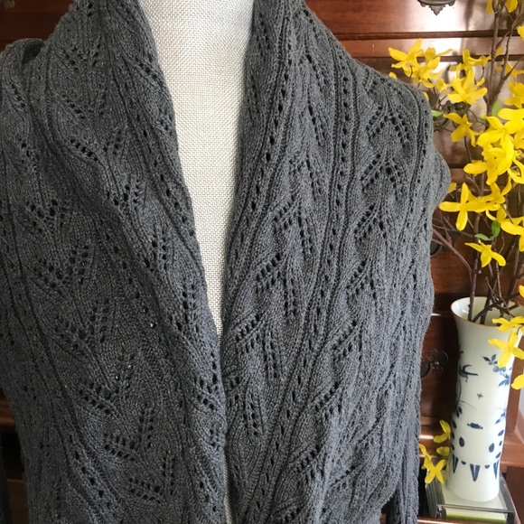 CAbi Sweaters - CAbi Waterfall Circle Cardigan Gray Size Small